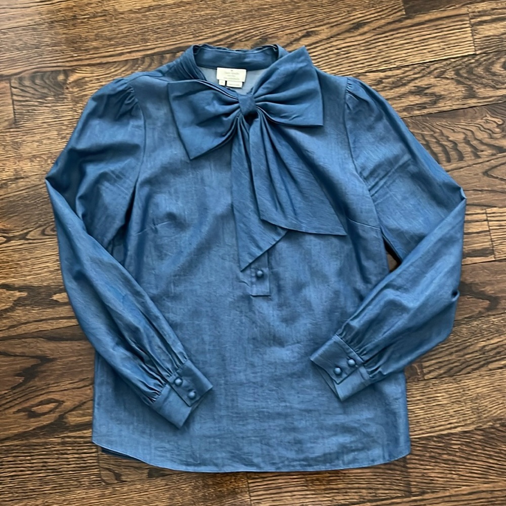 Kate Spade Chambray Bow Shirt